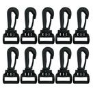 100un Mosquetão 20mm Preto Plástico Fecho Gancho Alça Bolsas 100un Mosquetão 20mm Preto Plástico Fecho Gancho Alça Bolsas