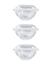100un Pote Bowl Redondo com tampa G680 250ml Cristal