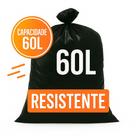 100un Saco de Lixo Preto 60L Resistente Medida 55X70 Residencial e Comercial Ótima Qualidade