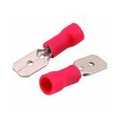 100un Terminal Pré Isolado Tipo Macho 0,5mm a 1,5mm Vermelho