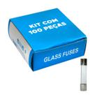 100x Fusível De Vidro 6x30 Grande Kit Com 100 Peças 500ma