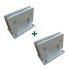 1012 - 2 Dobradiças central para união vidro alvenaria para porta blindex - Branco 1012 - 2 Dobradiças central para união vidro alvenaria para porta blindex - Branco