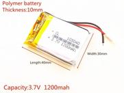 103040 1 Peça 10mm X 30mm X 40mm 3,7v Com 2 Fios 1200mah -