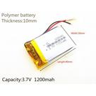 103040 2 Fios 3,7v 1200mah 10mmx 30mmx 40mm Recarregavel