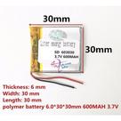10pcs Bateria 2 Fios 603030 3,7v 600mah 6mm X 30mm X 30mm