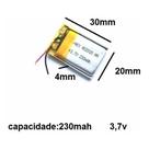 (10pcs) Bateria 3.7v 230 Mah 30mm X 20mm X 4mm 402030 (10pcs) Bateria 3.7v 230 Mah 30mm X 20mm X 4mm 402030