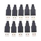 10pcs tipo A macho USB conector de tomada de 4 pinos com tampa de plástico preta