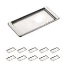 10un Bandeja inox café retangular 30x15cm Hotel Luxo 10un Bandeja inox café retangular 30x15cm Hotel Luxo