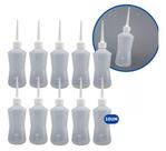 10un Frasco Almotolia Transparente 250ml Bico Reto Bisnaga
