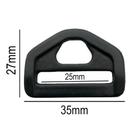 10un Meia Argola 25mm Preta Plástico Triângulo Bolsa Mochila
