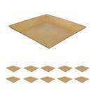 10un Petisqueira prato quadrado 24cm fundo marrom claro