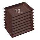 10un Petisqueira travessa Retangular 24cm Marrom Escuro