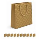 10un Sacola Presente Papel Dourado 23x18x10cm c/ alça peq