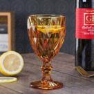10UNI Taça Copo de Vidro Diamond Ambar Metalizada 330ML 10UNI Taça Copo de Vidro Diamond Ambar Metalizada 330ML