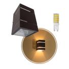 10x Arandela 2 Focos c/ Fachos E Frisos Ext. Marrom + LED G9 5W ST327