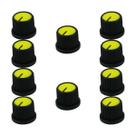 10x Botão Knob Redondo Estriado Com Parafuso Ad209 - Amarelo
