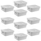 10x Caixa Plastica Multiuso Organizadora 10,5L Ou Branco