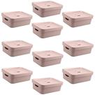 10x Caixa Plastica Multiuso Organizadora 10,5L Ou Cube Rosa