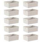 10x Cesto 12L Organizador Ou Flow Bege 13cm X 27cm X 34cm 10x Cesto 12L Organizador Ou Flow Bege 13cm X 27cm X 34cm