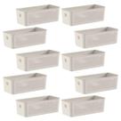 10x Cesto Caixa 3L Multiuso OU Flow Bege 9cm x 12cm x 27cm