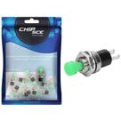 10x Chave Push Button 2 Terminais N/A - Pbs-110 Verde