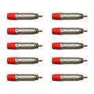 10x Conector Plug RCA Macho Wireconex Vermelho - WC 1212