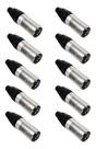 10x Conector Xlr Macho Linha Profissional Lu-71222 Luminos