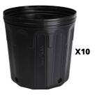 10X Embalagem Para Muda Sem Alça (8L) Preto NUTRIPLAST