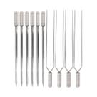 10x Espetos De Inox Lâmina 50cm 6-Espada e 4-Duplo Churrasc