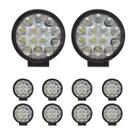 10x Farol De Milha 14 Led 42w 12v/24v Redondo Off-road 6000k