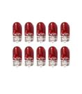 10X Lampada Filamento Vidro T10 12v W5W W2.1X9.5D Vermelho