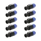 10x Macho Speakon 4 polos Premium Profissional Trava + Capa