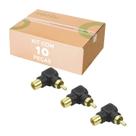 10x Plug Adaptador Rca Macho X Fêmea- (formato L) 90º Graus