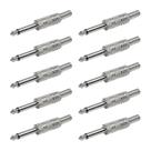 10x Plug P10 Mono Premium Profissional Série Níquel Mola