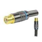 10x Plug Rca Fêmea Profissional Grafite - Ponta Ouro 24k