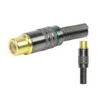 10x Plug Rca Fêmea Profissional Grafite - Ponta Ouro 24k