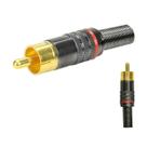 10x Plug Rca Macho Profissional Grafite - Ponta Ouro 24k