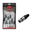 10x Plug Xlr Cannon Fêmea 4 Vias Corpo Metálico - Preto