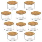 10x Pote Hermetico Cozinha 450ml OU Keep com Tampa de Bambu 10x Pote Hermetico Cozinha 450ml OU Keep com Tampa de Bambu