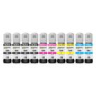 10x Refil Tinta Compatível 544 Para Epson Ecotank L1250