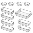 11 Organizadores Acrilico Cristal Modular Multiuso Retangular Transparente Cesto Porta Maquiagem