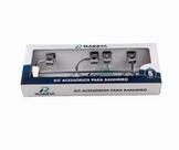 111217 Kit Acessorios Banheiro Rainha Semi Luxo Square Inox 111217 Kit Acessorios Banheiro Rainha Semi Luxo Square Inox