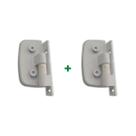 1114 - Dobradiça automática para porta de vidro temperado blindex Branco - 2 unidades