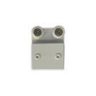 1126 D - Roldana dupla tipo carrinho semi-convexa para vidro temperado blindex Branco