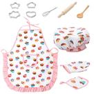11pcs Kids Cooking And Baking Set Cozinha Traje Role Play Kits Avental Chapéu Wh