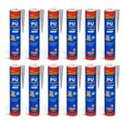 12 Adesivo Selante Pu 360g Fixa Tudo Branco Cola Metal Mármore Vidro Azulejo Granito Concreto Gesso