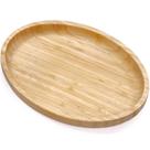12 Bandejas de Bambu 28cm Travessa de Servir Petiscos Porções Bar Restaurante Oval Plasvale