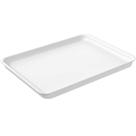12 Bandejas de Plástico Self Service Hambúrguer 32x23cm Branca Coza Retangular
