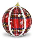 12 Bolas De Natal 8cm - Vermelho Xadrez C/ 12pcs