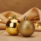 12 Bolas De Natal Dourada Brilho Glitter Enfeite Para Arvore Adicionar aos favoritos 4/5/6